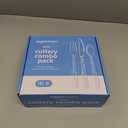 Amazon Basics Disposable Clear Assorted Cutlery Set, Premium Quality, 192 Count, Large Combo Pack Forks, Spoon, and Knives