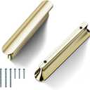 Cobbe Elite 10 Pack Luxurious Brushed Gold Cabinet Pulls, 3 Inch Hole Center, Handles for Kitchen Bathroom Cabinets & Drawers (3" hole center spacing, Gold 10 Pack)