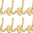 Coat Hooks for Hanging Coat Hooks for Wall Mounted Brass Wall Hooks Heavy Duty Brushed Robe Closet Hooks for Hanging Coats Entryway Metal Towel Hooks for Bathrooms (8, Gold)