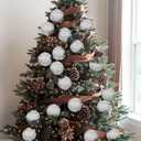 4 Pcs 4.7" Sequin Ornaments, Glitter Christmas Ball Ornaments, Sparkle Christmas Ornaments Christmas Ornaments Tree Decorations Silver Christmas Hanging Ball for Holiday Indoor Outdoor Decor