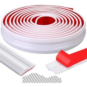 19.7ft Peel and Stick Molding Chair Rail Panel Flexible Wall Molding Trim Self Adhesive Panel Moulding for DIY Home Wall Decor Protection Cabinet Border Frame (2.36 Inch,Stylish,White)