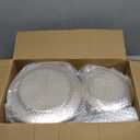 WDF 200PCS Gold Plastic Plates - Gold Glitter Plastic Plates - Heavy Duty Gold Glitter Disposable Plates - Include 100 Dinner Plates 10" and 100 Dessert Plate 7" for Wedding Spring Birthday