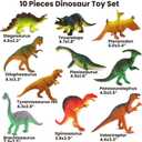 Zippytots Dinosaur Toys for Kids 3-5, 10 PCS Realistic Plastic Dinosaur Figure Toy Set Including T-Rex, Stegosaurus, Spinosaurus, Ideal Gift for Toddle