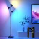 SIBRILLE RGBCW Floor Lamp, 36W Bright Color Changing Lamp, Modern Stepless Dimmable LED RGB Floor Lamp with Remote & Touch Control, Standing Lamp for Living Room, Game Room, Bedroom