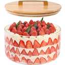 LOVYANXUE Large Salad Bowl, 10 inch Trifle Bowl with Sealed Lid, Versatile Mixing and Serving Bowl for Laying Ice Cream, Cake, Salad, Fruit, Baking, Dessert and Party Diy, Microwave Safe