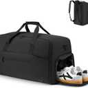 Garment Duffle Bag for Men,Convertible Garment Bags for Travel,Suit Carry-on Travel Bag Expandable with Shoes Compartment for Business Trip,Weekend(Black)
