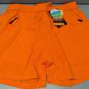 MIER Men's Quick Dry Running Shorts with Zipper Pocket Elastic Waist Athletic Workout Exercise Shorts, 5 Inch, Orange, X-Small