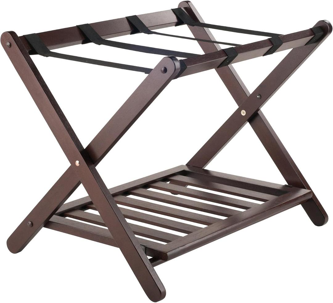 Winsome Remy Luggage Rack, Sturdy Folding Suitcase and Bag Stand for Guest Room, Bedroom, Must Have Foldable Storage Essential for Guests, Small Businesses, Home