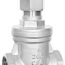 1"" NPT Stainless Steel Gate Valve, Heavy Duty Female x Female Thread Rotary Sluice Valve, Manual Rotary Sluice Valve with Wheel Handle 200WOG for Water Oil Gas (1"", DN25)