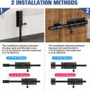 Barrel Bolt Latch, Sliding Bolt Gate Lock Door Latches Hardware, 7.7 Inch Heavy Duty Solid 304 Stainless Stee Door Lock for Fence/Wooden/Barn Door/Yard Door/Interior Door Latch (1 Pack Black)