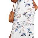 MISFAY Women's Summer Maxi Dress Ruffle Sleeve Long Beach Split Dresses with Pockets (XXL)