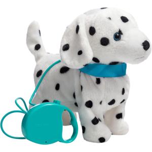 HollyHOME Plush Animated Puppy Dalmatian Puppy Dog Toy Pet with Remote Control Leash Walking, Barking and Waging Tails Electronic Puppy 11 Inches Gifts for Kids