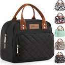Buringer HOMESPON Lunch Bag for Woman Man Adults with Front Pocket Insulated Lunch Tote Lunch Box Container for Work Picnic or TravelBlack