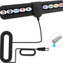 Antenna TV Digital Indoor,360Reception,Support 4K 1080p, Detachable Signal Amplifier-Signal Booster,10ft Coaxial HDTV Cable, Portable HD TV Antenna