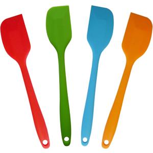 zYoung 4 Pcs Silicone Spatulas, Rubber Spatula Heat Resistant Seamless One Piece Design Flexible Scrapers Baking Mixing Tool,Small