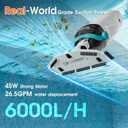 Cordless Handheld Pool Vacuum for Above Ground Pool - 26.5GPM Real Suction,Time-Saving Directional-Control,1H Runtime,2 Vac Heads &4 Filter Bags for Hot Tubs & Inground Pools-White