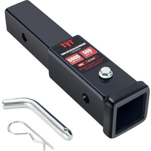 TYT Trailer Hitch Tube Extender for 2" Receiver, 7 inch Extension Length, with 5/8 inch Pin and Clip, 5000 lbs GTW