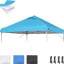 10x10 Canopy Replacement Top with Air Vent, Pop Up Canopy Replacement for Straight Leg Canopy Tent, Canopy Replacement Cover UV Resistant Waterproof for Garden Patio Camping (Top Only)(SkyBlue)