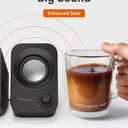 FUNLOGY Speaker - 14W Stereo PC Speakers, USB Powered, Compact Size with 30° Tilt Design, Volume Dial Control, for Desktop, Laptop, Monitor, Gaming Consoles, Black