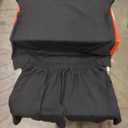 Short Sets for Men 2 Piece Lounge Set Solid Zipper Shirt and Stretch Shorts, Black, XL