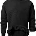 JMIERR Men's 2025 Casual Crewneck Dress Sweatshirts Pullover Fall Fleece Diamond Texture Warm Winter Comfy Long Sleeve, 3XL