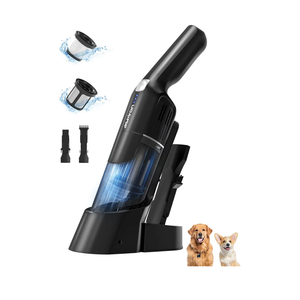 Aspiron Cordless Handheld Vacuum, 24KPA Powerful Car Vacuum, 2-Speed, 2 Charging Methods, Wireless Charger, Ergonomic Handle, Portable Rechargeable Vacuum Cleaner for Car, Home, Black Grey