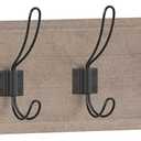 HBCY Creations Weathered Solid Wood Wall Mounted Coat Rack with Shelf, 7 Hooks, 34" Long - Kitchen, Mudroom, Entryway, Bathroom - Includes Mounting Hardware, Coat Hanger, Dog Leash Hooks, Towel Rack