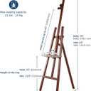 VISWIN Wooden Art Easel for Painting, Adjustable & Foldable Beech Wood Display Easel Stand for Canvas, Hold Canvas up to 43", 57''-76" H Floor Art Easel for Adults, Artists, Beginners - Walnut, Basic A-frame Easel