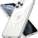 JETech Magnetic Case for iPhone 11 Pro 5.8-Inch Compatible with MagSafe Wireless Charging, Shockproof Phone Bumper Cover, Anti-Scratch Clear Back (Clear)