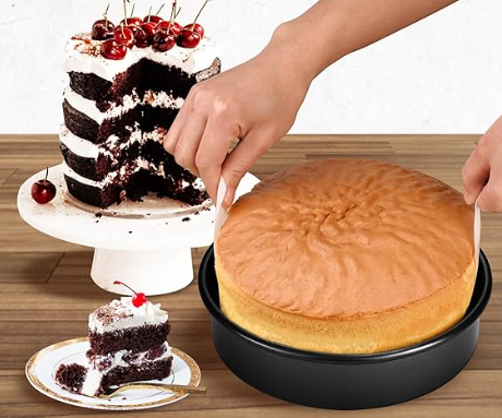  6 Inch Cake Pans Set of 3-6 Inch Round Cake Pan with 120 Pieces Parchment Papers, Non-stick Cake Baking Pans, Dishwasher Safe