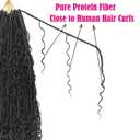 Boho Faux Locs Crochet Hair 18 Inch 9 Packs Human Hair Mixed Synthetic Soft Goddess Locs Crochet Hair with Curly Ends(2#)