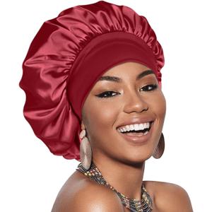 Adubor Silk Bonnet for Sleeping Women Men Double Layer Satin Bonnet for Sleeping Sleep Cap (Red) Adubor Silk Bonnet for Sleeping Women Men Double Layer Satin Bonnet for Sleeping Sleep Cap (Red)