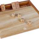 Glintoper Shut The Box & 4 in a Row Tables Game Set, Classic Wood Dice Game with Numbers & Line Up 4 Game for Kids Family, Living Room Rustic Coffee Table Decor, Travel Game Strategy Board Games