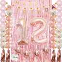 12th Birthday Decorations for GirlsRose Gold 12 Birthday Party Decoration for HerRosegold Balloons Decoration for Girls Women 12th Birthday Party Supplies