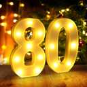 80th Birthday Decorations for Women Men,Happy 80 Birthday Decorations for Centerpieces Table,80 Light Up Numbers Sign Led for Party Backdrop Wall Decor for Wedding Anniversary Home