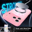 Magnetic Shockproof for iPhone 17 Pro Case,[Full Camera Protection][Compatible with Magsafe][Non-Slip][Mil-Grade Protection]Slim Anti-Yellow Translucent Matte Phone Case for iPhone 17 Pro,Pink