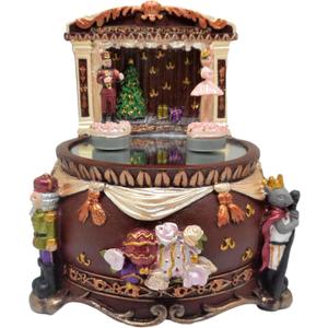 Lightahead Nutcracker Musical Skating Pond with Beautiful Soldier Couple Skating on The Pond Christmas Music Box Ideal Gift for Ages 15 and Up