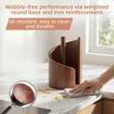 Mountain Paper Towel Holder Countertop with Mango Wood Round Base & Iron Holder, Solid Wooden Design for Kitchen & Living Room Countertop, Effortless Tear, Fits Standard/Jumbo/Mega Rolls (Brown)