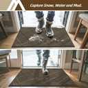 COSY HOMEER Front Door Mat Low Profile Non-Slip Doormat for Entryway, Absorbent Dirt Trapper Washable Entrance Mat, Sturdy Polyester Doormats (48"x32", Brown)