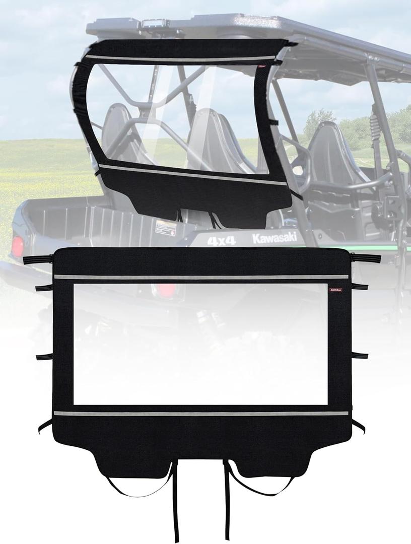Soft Back Windshield Compatible with KAWASAKI Teryx - Dustproof, Rainproof, and Cold Air Proof - Ideal for KAWASAKI TERYX 4 800 Owners - Fits TERYX 4 800 2013-2023 Models