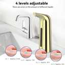 Automatic Soap Dispenser with Infrared Sensor - Adjustable 4-Level Touchless Hand Soap for Kitchen, Bathroom - Battery Operated Electric Dispenser, Durable Plastic, Smart Soap Holder 400ml Gold