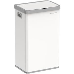 SONGMICS Motion Sensor Trash Can, 18-Gallon (68L) Automatic Kitchen Garbage Can with Stay-Open Lid, Soft Close, Stainless Steel, 15 Trash Bags Included, Cloud White ULTB630W68