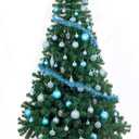 Ogrmar 119ct Christmas Tree Ball Ornaments Set Assorted Shapes and Sizes Shatterproof Hanging Decoration with Hand-held Gift Package for Christmas Tree Holiday Wedding Party (Blue)
