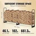 VEVOR 8.5FT Outdoor Firewood Rack with Cover, 102x14.2x46.1 in, Heavy Duty Firewood Holder & 600D Oxford Waterproof Cover for Fireplace, Patio, Indoor/Outdoor Log Storage Rack for 1/2 Cord of Firewood