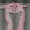 umbresen Bunny Hat Ear Moving Jumping Rabbit Hat Funny Plush Cap for Kids (Led Pink)