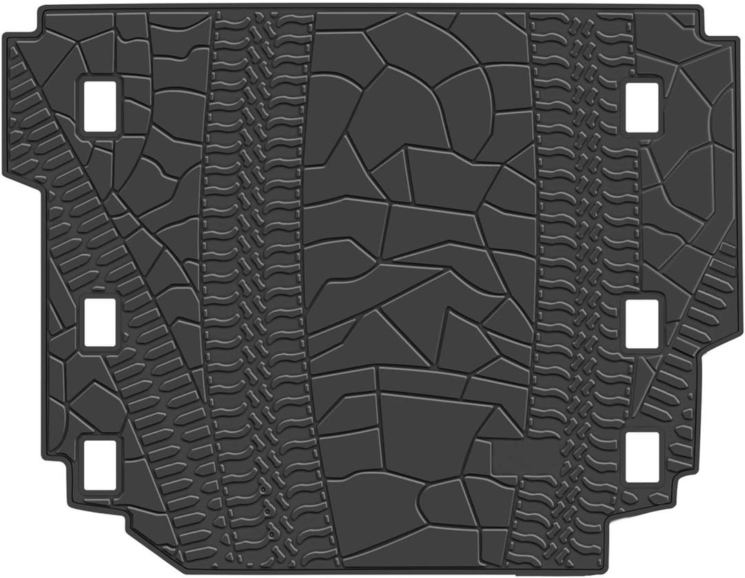 Cargo Liners Custom Fit for Jeep Wrangler Sahara Rubicon JL 2018 2019 2020 2021 2022 2023 2024 2025 All Weather Rubber Trunk Mats Unlimited 4x4 Door Without Subwoofer Heavy Duty - Not Fit 4XE (normal)