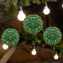 4 x Hotop 4 Pcs 7 Inch Artificial Plant Topiary Ball 4 Layers Garden Spheres Boxwood Balls Artificial Topiaries Spheres Decorative Plants for Backyard, Balcony, Garden, Indoor Outdoor Decor (Green)