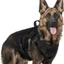 rabbitgoo Tactical Dog Harness for Large, Heavy Duty Pet Harness with Handle, No-Pull Service Vest Large Breed, Adjustable Military Dog Vest for Training Hunting Walking, Black, XL