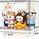HOYOJA Clear Acrylic Display Case, Large Stackable Storage Bins Magnetic Attraction Lids, 1 Pack Acrylic Box Showcase for Collectibles, Figures, Cosmetic, Purse, Handbag, Wallet, 10.7x8.6x14.2 inch