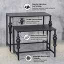 Industrial Retail Display Tables, Standing Clothing Shoes Display Rack, Set of 2 Boutique Display Riser, Retro Unit Storage Shelves, Garment/Handbag Display Stand